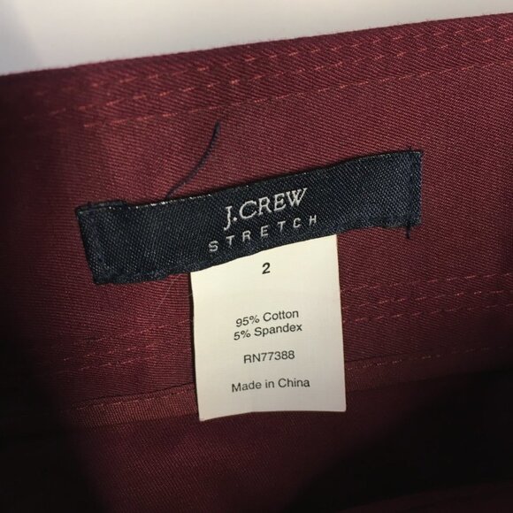 J Crew Stretch Burgundy Pencil Skirt Size 2 - Picture 5 of 5